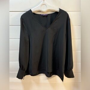 LAURÈL – Elegant Black V-Neck Blouse (Size 16 / 52)